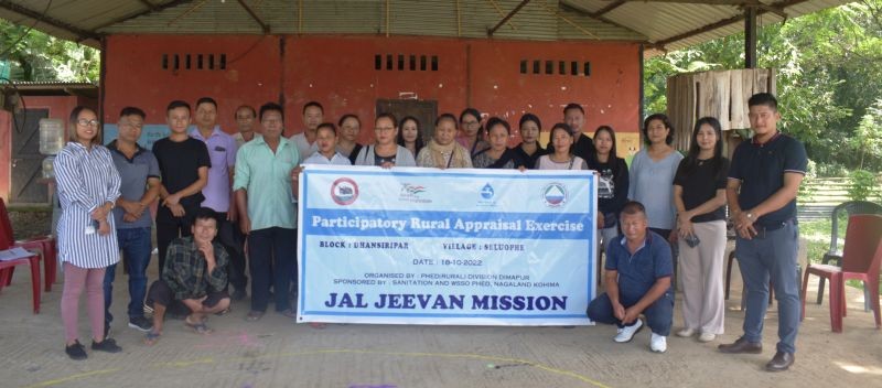 Participants of the Participatory Rural Appraisal exercise on Jal Jeevan Mission held in  Seluophe village on October 18. (Photo Courtesy: PHED Dimapur)